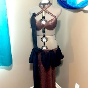 One of a kind bellydance costume. 36D cup 39 inch elasticized hip